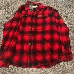 Red and Black Flannel Plaid Button up